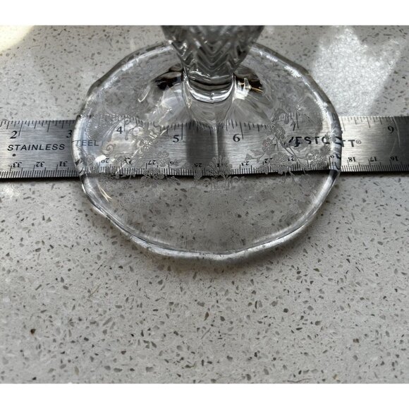 Duncan Miller First Love 8" Etched Cornucopia Vase Vintage Elegant Glass - Picture 10 of 12